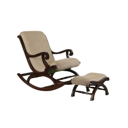 Teak Wooden Rocking Chair With Foot Rest