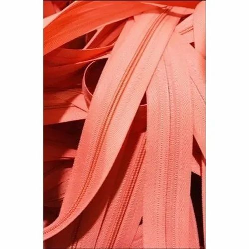 Trouser Zipper - One Sided, 200 Yard Roll Length | Orange Color, Open End Type, Plain Pattern, Garment Usage