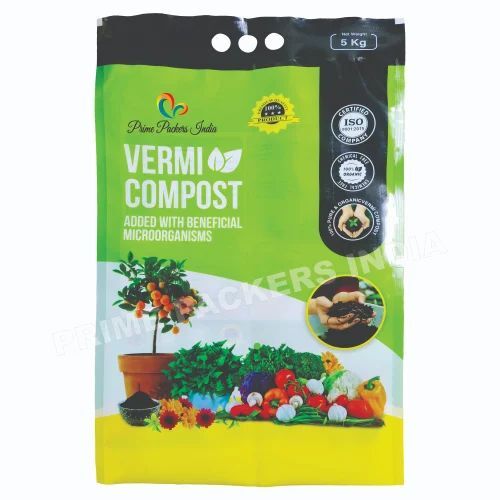 Vermicompost Packaging Pouch - PET Material, Multi Color, Rotogravure Printed Design | Ideal for Eco-Friendly Soil Enrichment Solutions