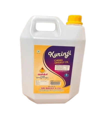 Wood Pressed Sesame Oil - 5 L Yellow Liquid | Organic Hand Made Grade A 6 Months Shelf Life Ideal for Cooking