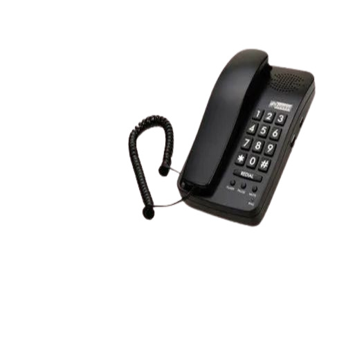 Beetel B15 Landline Phone - Plastic Body, Wired Connectivity | Black Color, LED Indication for Incoming Ring, Flash Button