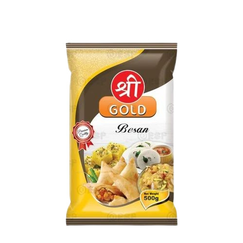 Besan Packaging Pouch - Plastic Material, Printed Design | Durable and Versatile Usage