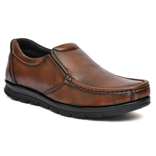 Brown Mens Leather Shoes - TPR and Airmix | Shining, Comfortable Design for Formal Occasions with Plain Pattern and Versatile Style