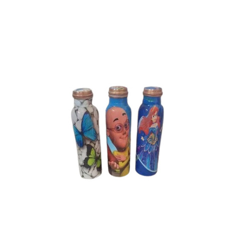 Cartoon Printed Copper Water Bottle