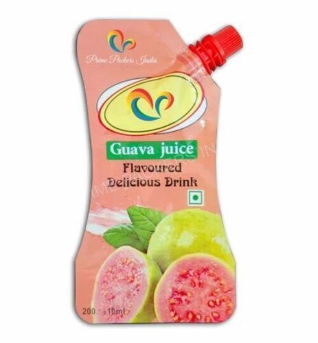 Guava Juice Packaging Pouch - Plastic Material, Printed Design | Ideal for Beverage Packaging and Storing Refreshing Juices