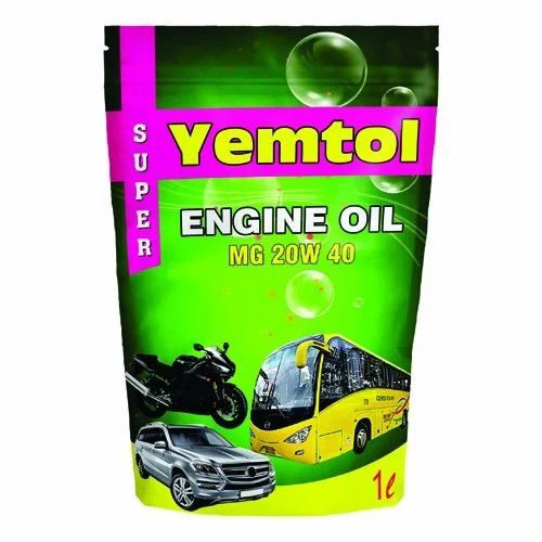 Lubricant Oil Packaging Pouch - Plastic Material Printed Design | Durable and Flexible Packaging for Secure Oil Storage