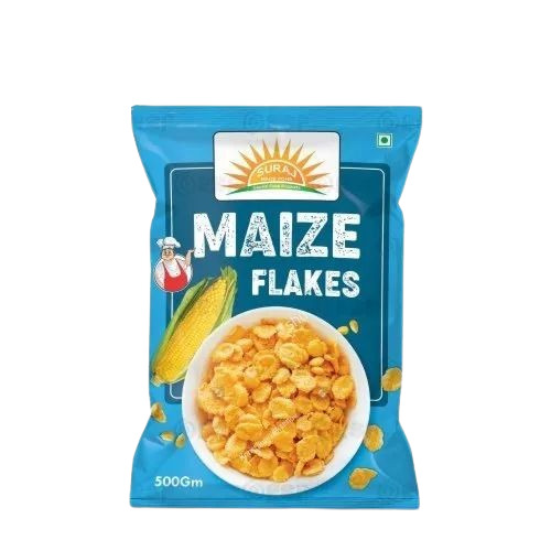Maize Flakes Packaging Pouch - Plastic Printed Design | Ideal for Storage and Preservation of Maize Flakes