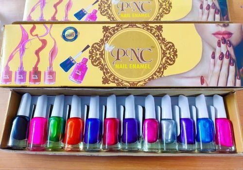 Nail Enamel - Multicolored Liquid Nail Polish | High Gloss Finish, 12 Months Shelf Life, New Condition, Bottle Packaging