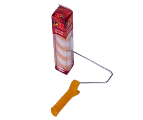 Paint Roller Brush - 8 Inch Size, Durable White and Orange Cylindrical Design | Ideal for Wall Painting
