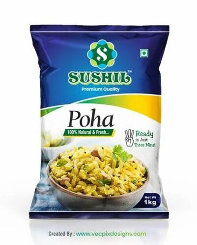 Poha Packaging Pouch - Plastic Material | Printed Pattern Design for Effective Food Preservation