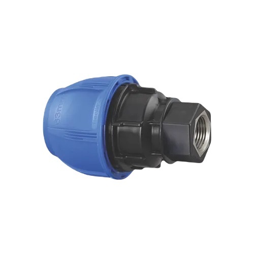 PP SS FTA - Stainless Steel SS304, 63 mm x 3/2 Inch, Blue and Black | Durable Polypropylene, Round Female Thread, Corrosion-Resistant, Easy Installation