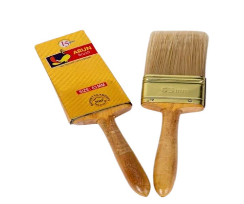 Premium Paint Brush - Synthetic Fiber, 3 Inch Size, Beige Color | Durable Wood Handle, Ideal for Wall Painting