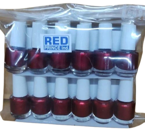Red Colored Shining Nail Color - Liquid, 12 Months Shelf Life | High Gloss Finish, New Bottle Packaging, Good Quality