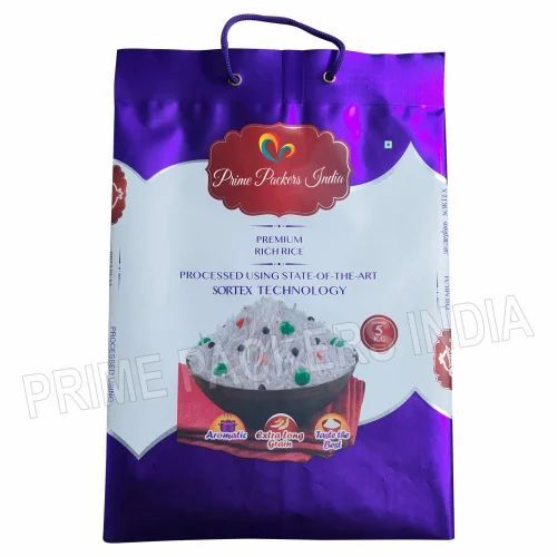 Rice Packaging Bag - Plastic Material, 1 kg Storage Capacity, Printed Design | Ideal for Durable Rice Storage Solutions