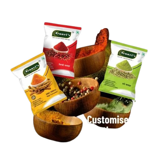 Spice Packaging Pouch - Plastic Material Printed Design for Versatile Packaging Applications
