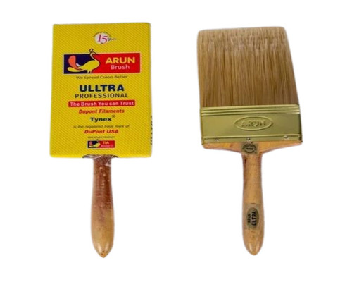 Ultra Paint Brush - Synthetic Fiber, 200 mm, Beige | Durable Wood Handle, Plain Design for Effortless Wall Painting