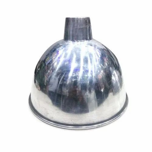 8 Inch Aluminium Lamp Shade - Antique Cone Design for Up-Down Light Direction | Silver Finish, Customizable Size Options