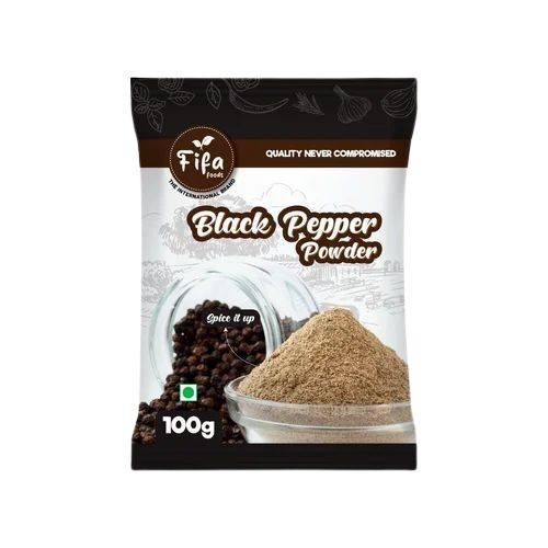 Black Pepper Powder Packaging Pouch - Plastic Material Printed Design | Ideal for Secure and Attractive Spice Storage