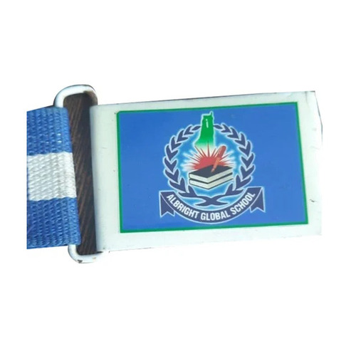 Blue School Belt Buckle - Iron, Small Size 2.0 cm, Multicolor | Skin Friendly, Water Proof, Washable, Printed Pattern, Unisex for Primary School