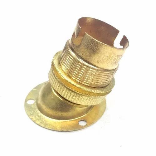 Brass Angle Holder - Brass Material Custom Size Golden Color Weight 20-25 gm B22 Base Type Durable Design for Industrial Lighting Applications