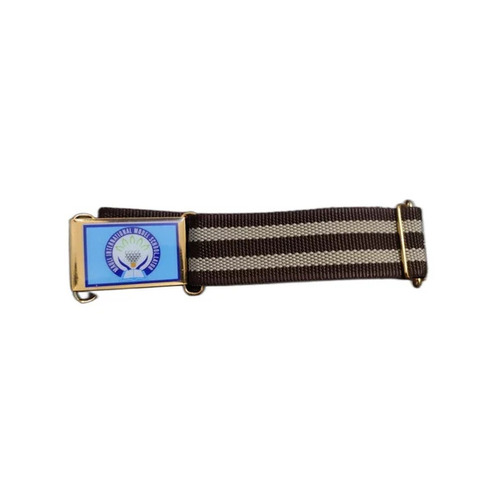 Brown And White School Uniform Belt - Polyester Fabric, Small Size 2.0 cm Width, Multicolor, Skin Friendly, Washable, Waterproof Features