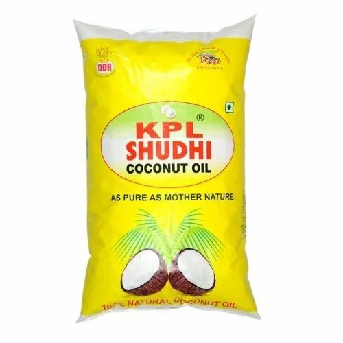 Coconut Oil Packaging Pouch - PET Material, Flat Pouch Design, Glossy Finish, Flexographic Printing, Zipper/Slider Closure | Versatile Food Packaging Solution