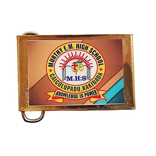 Golden Metal School Belt Buckles - Metal, Polished Finish, Multicolor | Rust Free, Washable, No Fade, Unisex Design