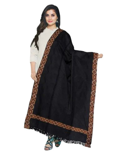Ladies Party Wear Shawl - Woolen, Soft and Warm, Black | Fancy Plain Design for Women, Ideal for Weddings in Winter Season