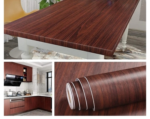 Laminated Sheet - Wood PVC Standard Size Brown | Easy to Install Moisture-Resistant Environment Friendly Suitable for Cabinets Walls and Floors