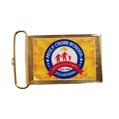 Rectangular Metal School Belt Buckles - Polished Multicolor Design, No Fade and Rust Free, Washable for Unisex