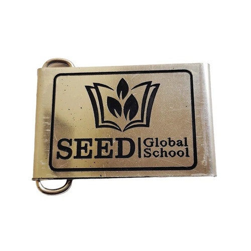 Steel School Belt Buckles - Polished Stainless Steel, Multicolor Design | No Fade, Rust Free, Washable, Unisex