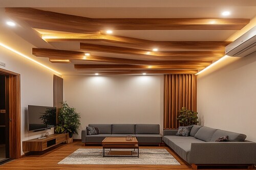 Wooden False Ceiling - Artwork: Handmade