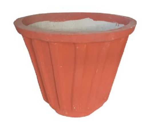 Concrete Plant Pot - Concrete Material, Customized Color, Glossy Finish | Crack Resistant, Tested Quality, Ideal for Planting