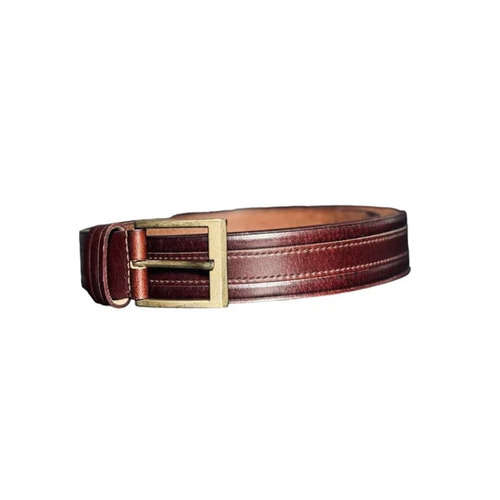 Dark Brown Leather Belt - Genuine Leather, Free Size, Casual Wear | Alloy Buckle for Men