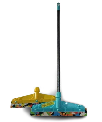 Foam Rubber Bathroom Wiper - Stainless Steel Rod, Multicolored Plastic and Rubber Blade | Easy to Clean, Ideal for Floor Usage