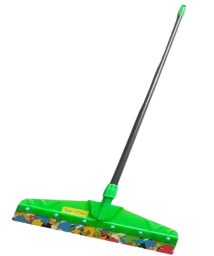 Green Rubber Floor Wiper - Stainless Steel Rod, Plastic & Rubber Blade, Multicolor | Easy to Clean, Suitable for Floor Use