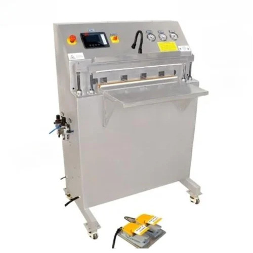 Heavy Duty Chamber Less Vacuum Packing Machine - 450mm Sealing Length, 1.5KW Power, 6-65m3/h Pump Capacity | Semi-Automatic, Durable MS Powder Coated Design, Electric Drive