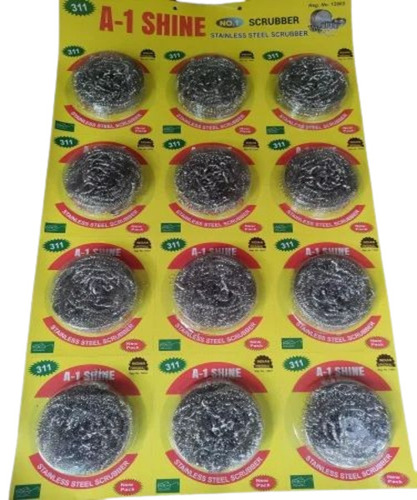 Kitchen Stainless Steel Scrubber - Foam Material, 12x8 Inches, Silver Color | Easy to Clean, Ideal for Kitchen Cleaning Tasks