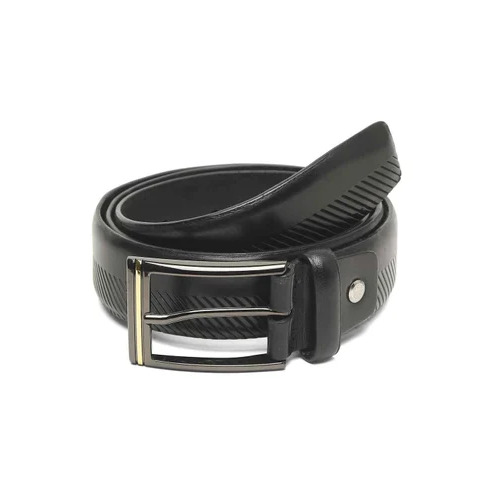 LX35-738 Mens Black Leather Belt