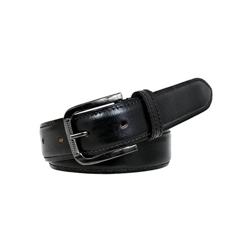 Men Black Formal Leather Belt - Leather Material Alloy Buckle Black Color | Casual & Formal Occasion Designed for Male Wearers