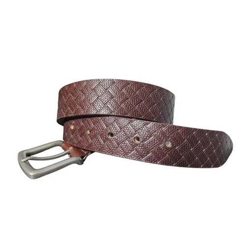 Genuine Leather Casual Belt - Free Size, Stainless Steel Buckle, Tan and Brown Color for Men