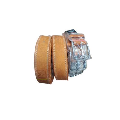 Mens Brown Leather Belt - Leather Material , Black & Brown Color, Steel Buckle | Casual Wear, Corrosion Resistant, Plain Pattern
