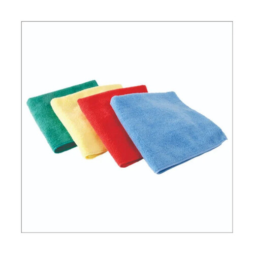 Microfiber Cleaning Cloth - 40 x 40 cm, Red, Yellow, Green, Blue | Soft, Lint-Free, Highly Absorbent, Durable & Reusable for Scratch-Free Cleaning