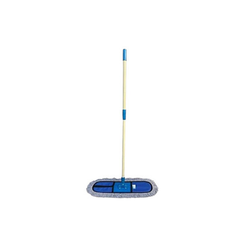 Microfiber Dry Mop - 18 Inch Flexible Head with 4 Feet Rod Blue | Super Dust Absorbency Washable Refill Ideal for Tile and Hardwood Floors
