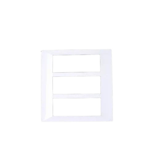 Modular Switch Plates - Polycarbonate, Square Shape, Glossy Finish, White Color | Industrial Application, Optimized for Durability and Style