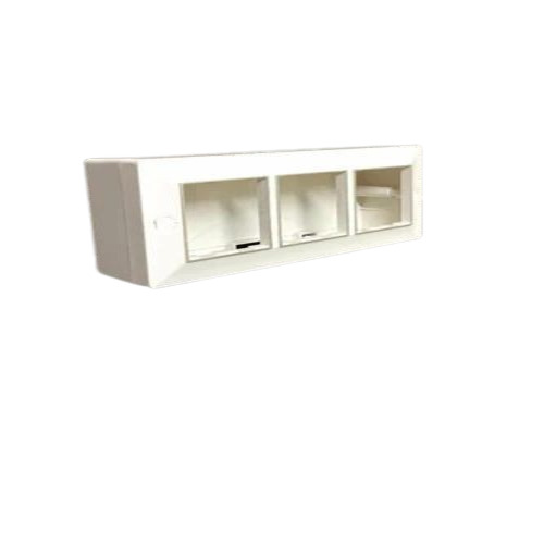 One Way Gang Box - PVC Material, All Size, Glossy Finish, White Color | Modular Switch Box for Electric Fitting