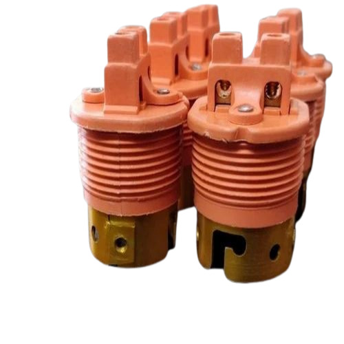 Pbt Bulb Holder - Plastic Body, Brass Finish, B22 Model - Orange Color, Electrical Fitting Installation