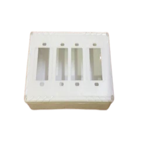 Pvc 4 Way Fitting - Plastic, Rectangular Shape, White Color | Customizable Size, Suitable for Various Applications