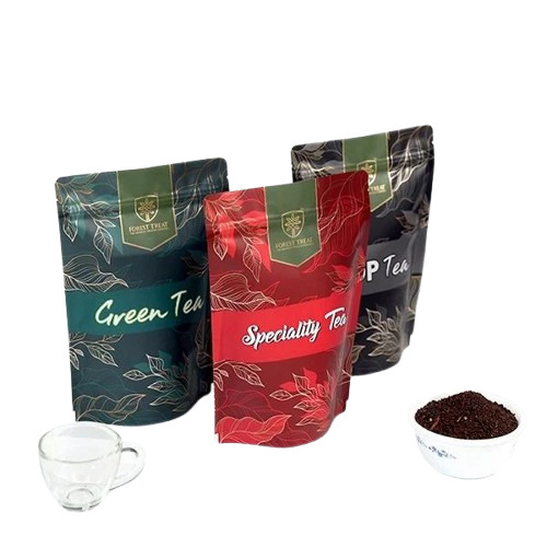 Tea Packaging Pouch - Plastic Material Printed Design | Ideal for Storing and Preserving Tea Freshness
