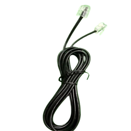 Telephone Line Cord - Iron 0.4mm 2 Pair 90m Black, Rj11 Connectors Reliable Durable Easy Installation